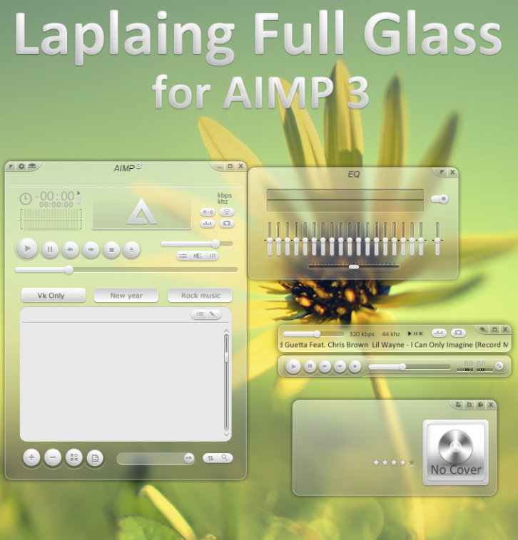 Laplaing Full Glass (Blur) - AIMP Скины Обложки