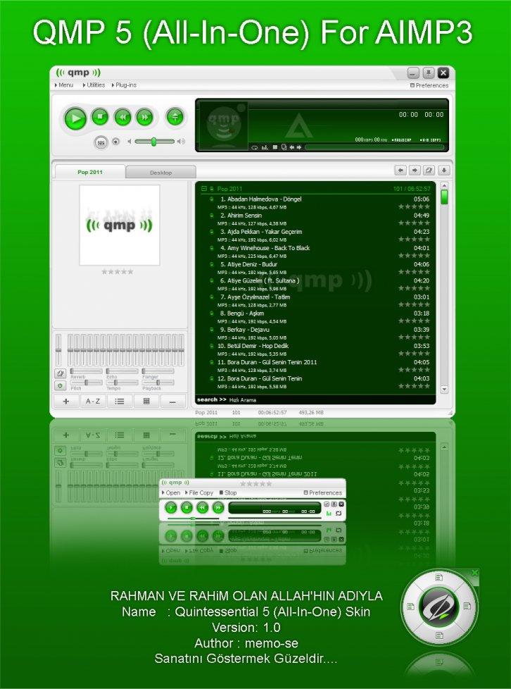 QMP 5 All-In-One Skin for AIMP3 Player - AIMP Скины Обложки