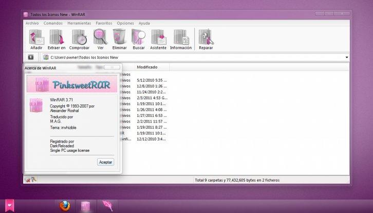 PinksweetRAR - WinRAR Скины Темы