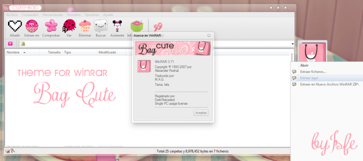 Tema de Winrar CUTE BAG - WinRAR Скины Темы