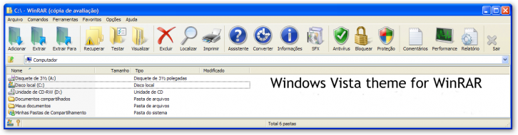 Windows Vista theme for WinRAR - WinRAR Скины Темы
