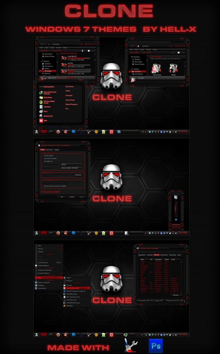 CLONE-RED WINDOWS 7 THEMES - Темы для Windows 7