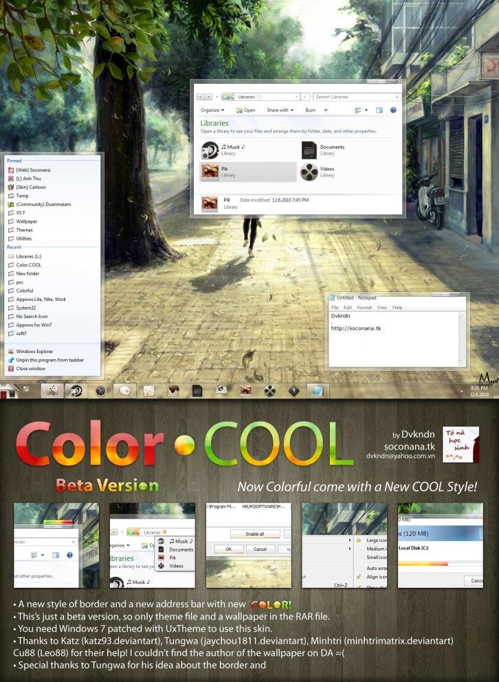 Color.COOL for windows 7 - Темы для Windows 7