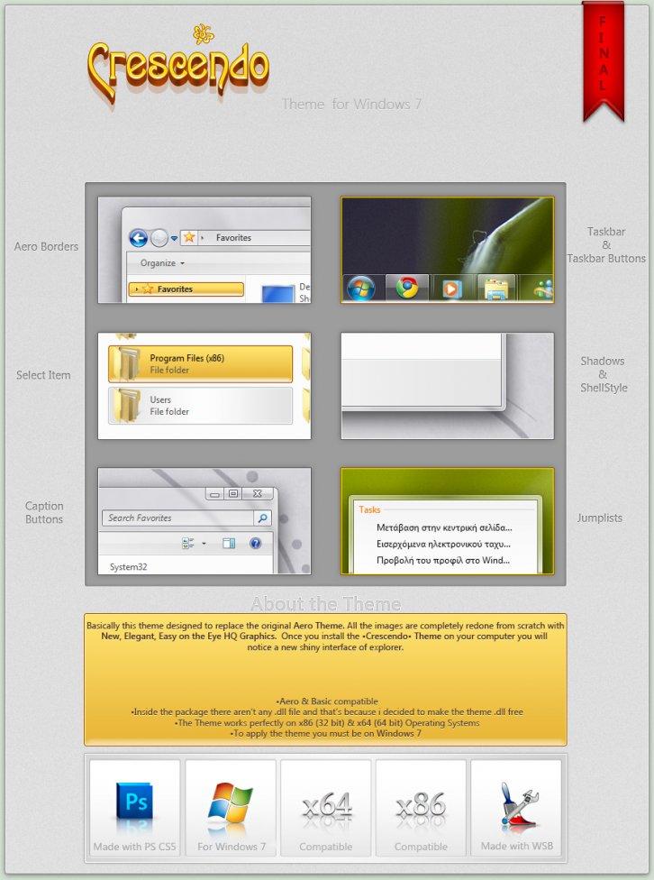 Crescendo Theme for Win7 - Темы для Windows 7