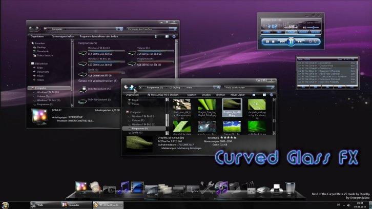 Curved Glass FX - Темы для Windows 7