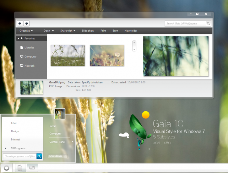 Gaia10 - Темы для Windows 7