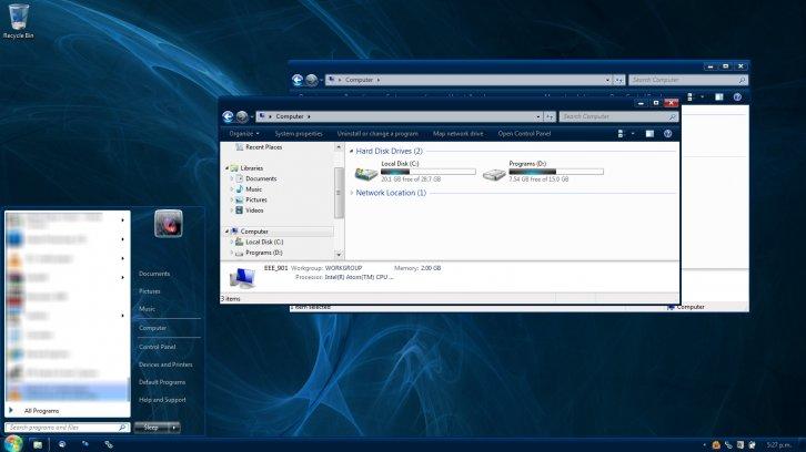 Nightrium Blue-Windows 7 Basic - Темы для Windows 7