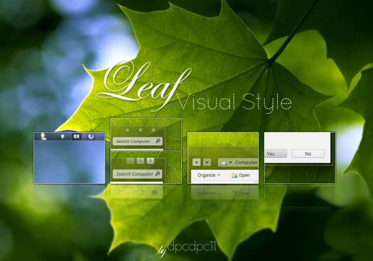 Leaf Visual Style for Windows7 - Темы для Windows 7