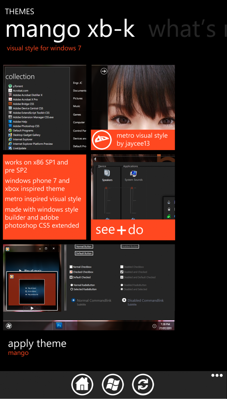 Mango XB-K Visual Style 7 - Темы для Windows 7