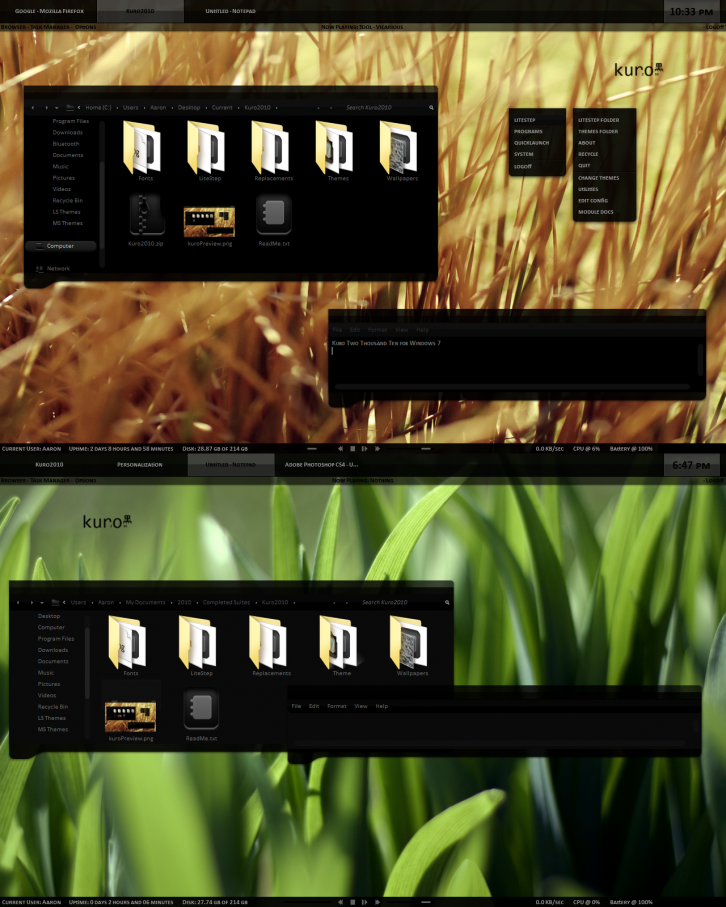 Kuro 2010 for Windows 7 - Темы для Windows 7