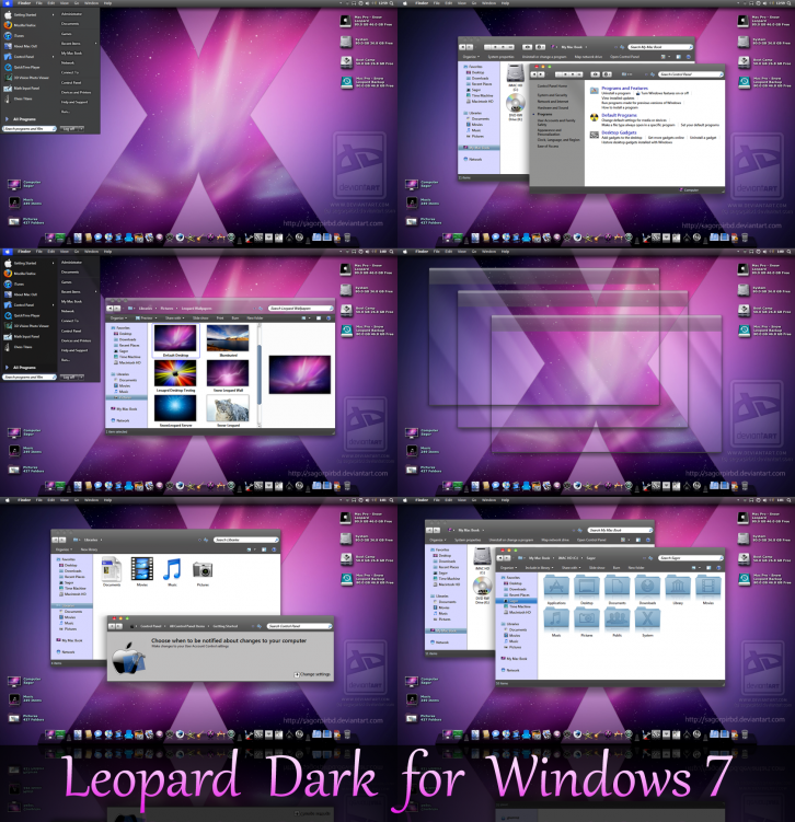 Leopard Dark for Win 7 FINAL - Темы для Windows 7