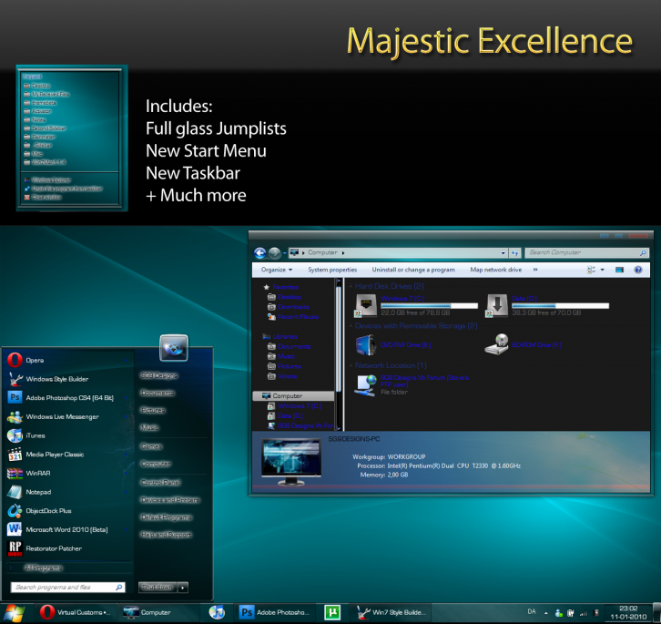 Majestic Excellence - Темы для Windows 7