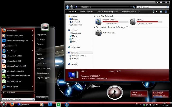 Red Fusion - Темы для Windows 7