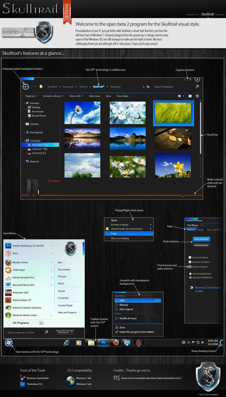 Skulltrail - Темы для Windows 7