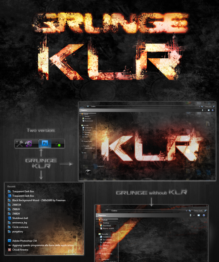 Grunge KLR - Темы для Windows 7