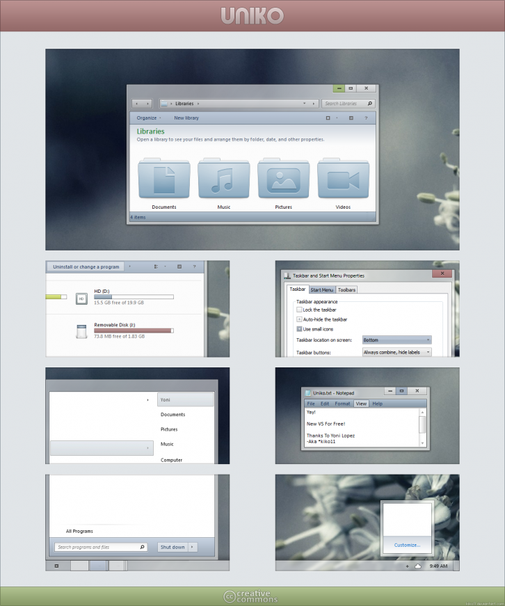 Uniko - Темы для Windows 7