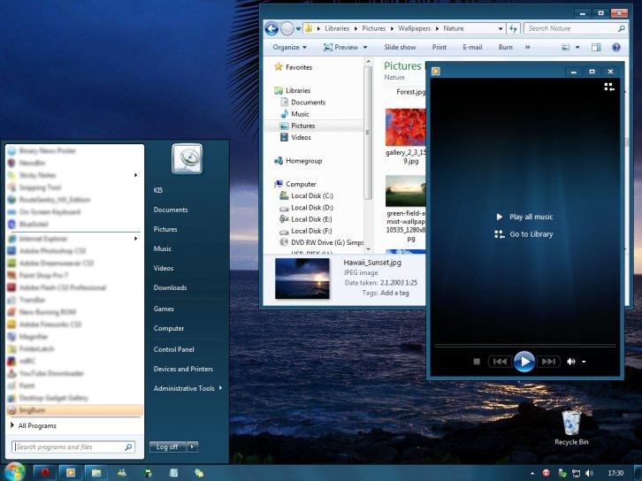 Basic Dark Blue - Темы для Windows 7