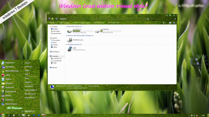 Windows 7 grass - Темы для Windows 7