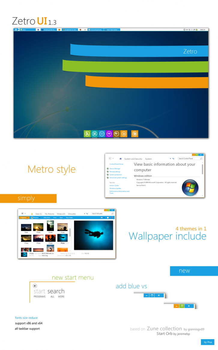 Zetro vs 1.3 - Темы для Windows 7