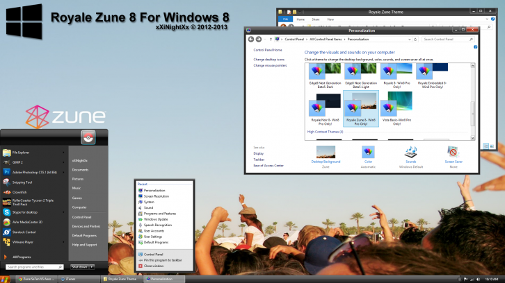 Royale Zune 8 1.0 - Темы для windows 8