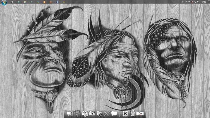 Native American Tattoo-Designs Holz - Темы для Windows 7