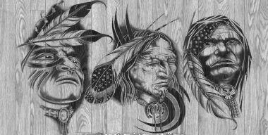 Native American Tattoo-Designs Holz