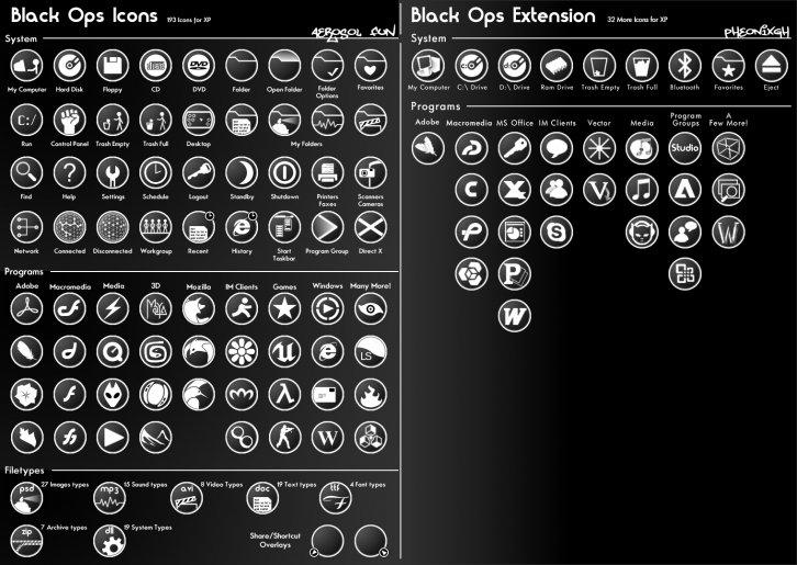 Black Ops Icons and Extension - Иконки для Windows