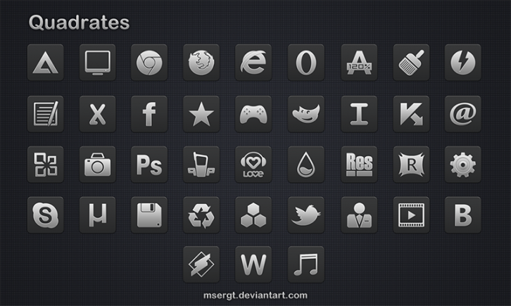 Quadrates desktop icons - Иконки для Windows