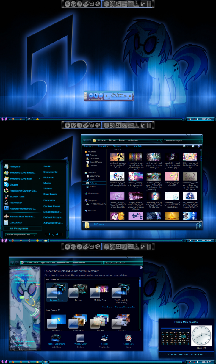 Vinyl Scratch Theme - Темы для Windows 7