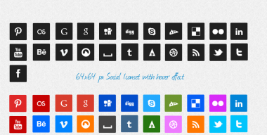 Square Social Media Icons by KL-Webmedia