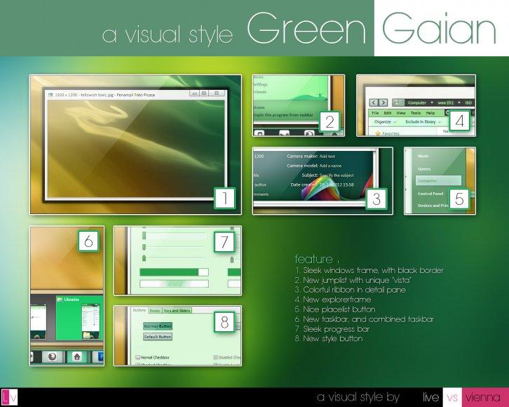 Green Gaian - Темы для Windows 7