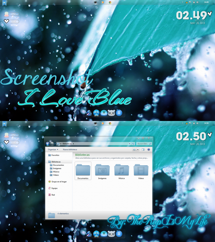 Screenshot I Love Blue - Темы WindowBlinds