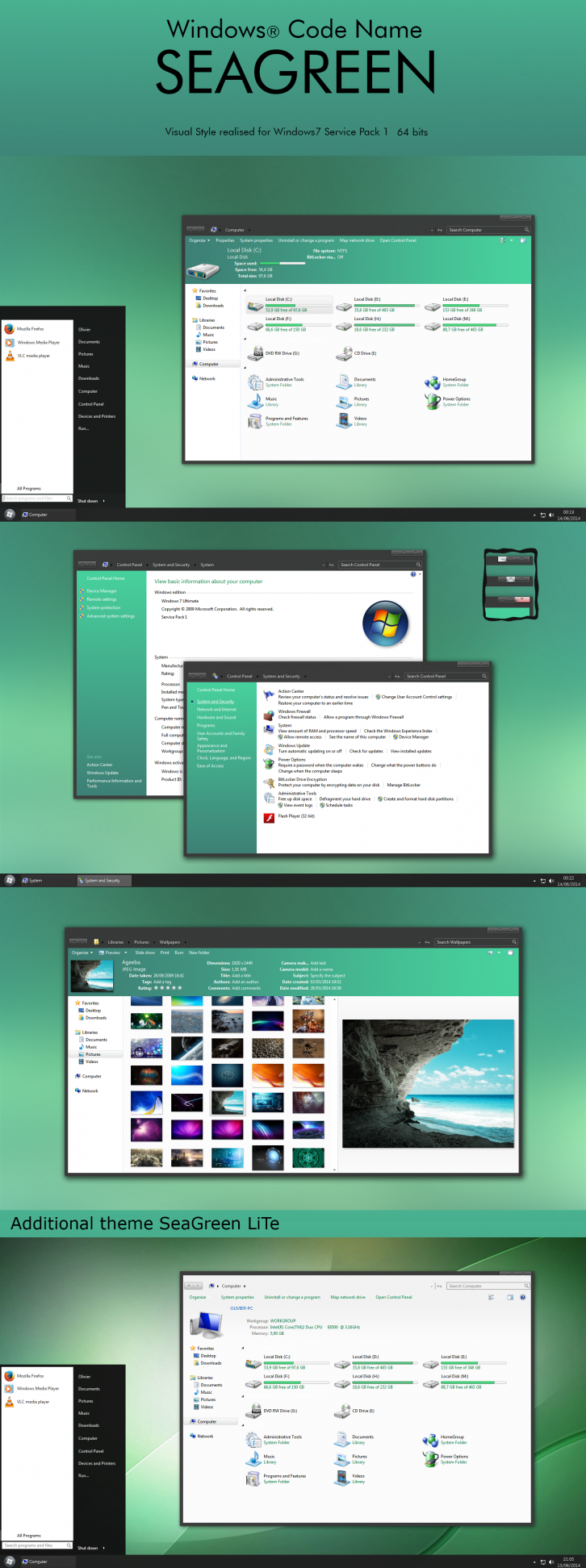 SeaGreen FINAL - Темы для Windows 7