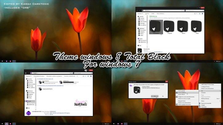 Theme windows 8 for windows 7 (Total Black) - Темы для Windows 7