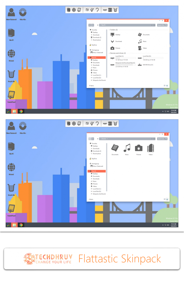 Flattastic Skinpack - Темы для windows 8