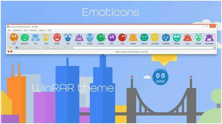 Emoticons WinRAR theme - WinRAR Скины Темы