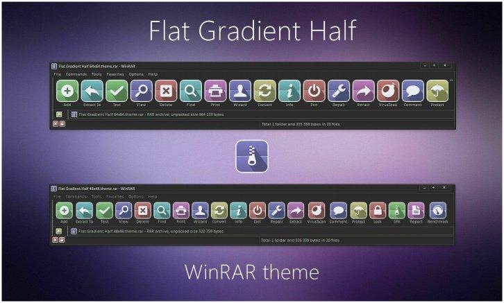 Flat Gradient Half - WinRAR Скины Темы