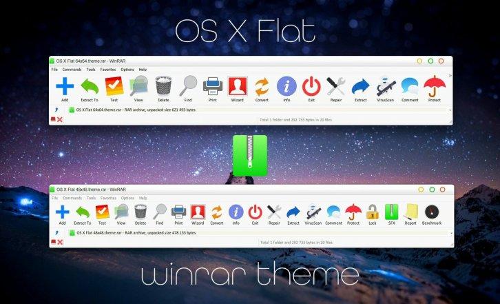 OS X Flat - WinRAR Скины Темы