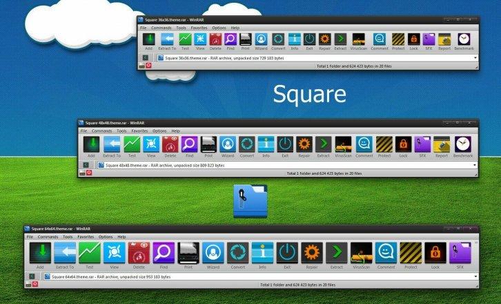 Square WinRAR theme - WinRAR Скины Темы