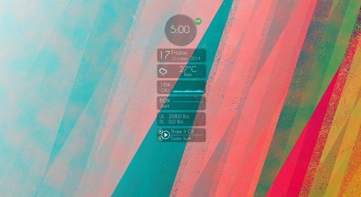 Dark Glass v2.0 - Rainmeter Скины Темы