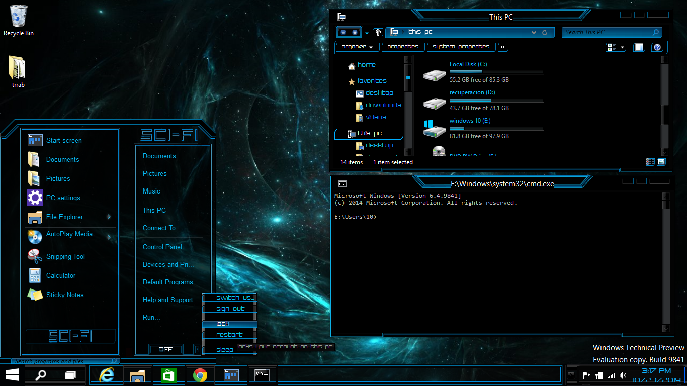 Windows 10 Theme Technical Preview (Sci-Fi) - Тема Для Windows 10