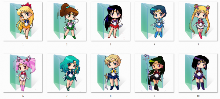 Sailor Moon Folder Icons - Иконки для Windows