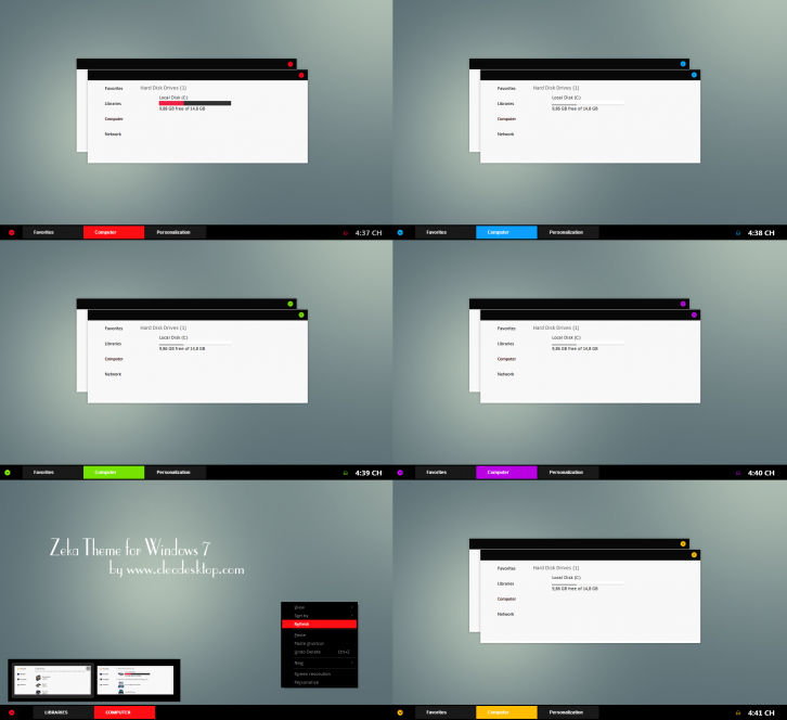 Zeka Color Theme For Windows 7 - Темы для Windows 7