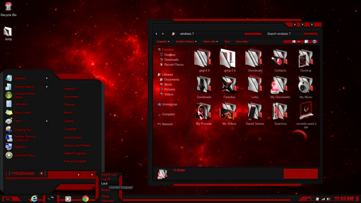 Windows 7 theme Red Line - Темы для Windows 7