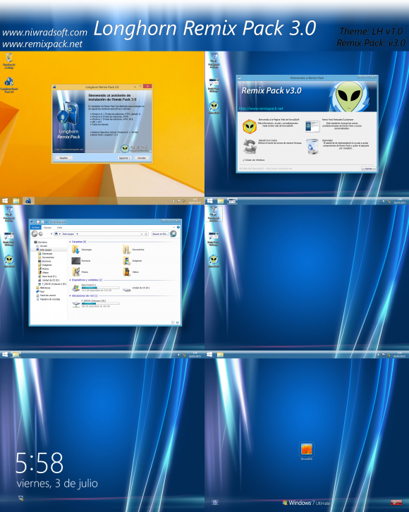 Longhorn Remix Pack 3.0 - Темы для windows 8