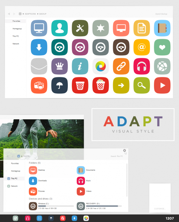ADAPT VISUAL STYLE - Темы для windows 8