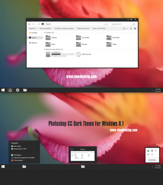 Photoshop CC Dark Theme Windows 8.1 - Темы для windows 8