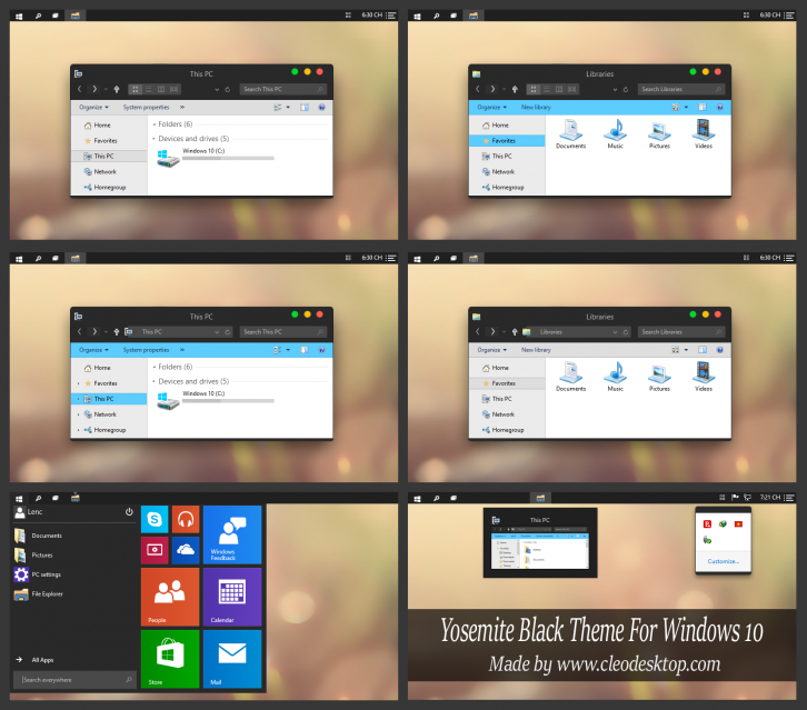 Yosemite Black Theme Windows 10 - Темы для windows 10