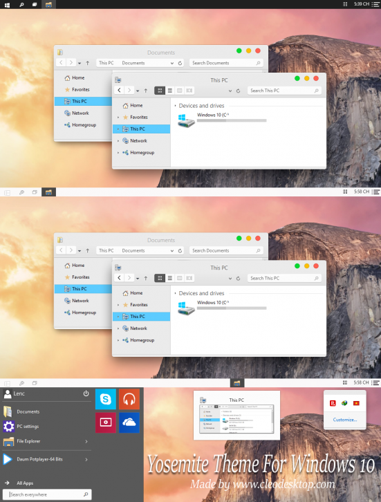 OS X Yosemite Theme For Windows 10 - Темы для windows 10