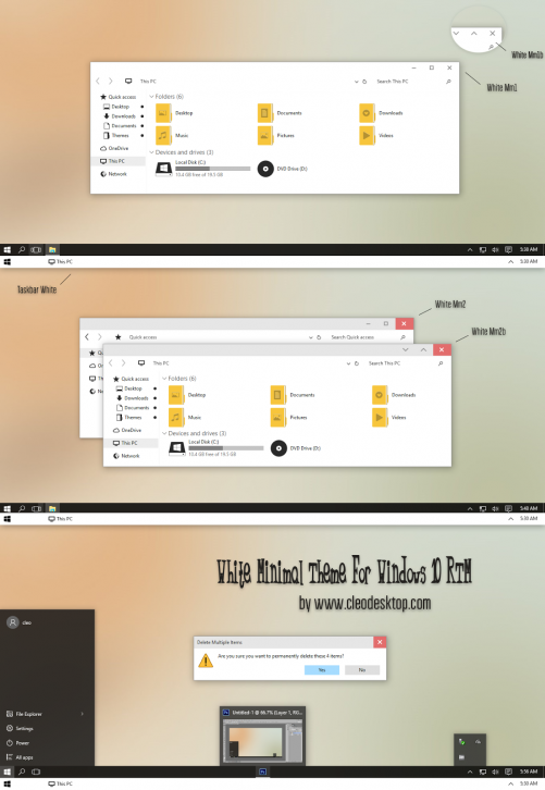 White Minimal Theme - Темы для windows 10